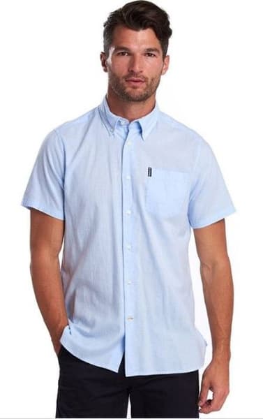 M's Oxford 9 Short Sleeved Shirt Tailored Fit Sky Blue, view: 2