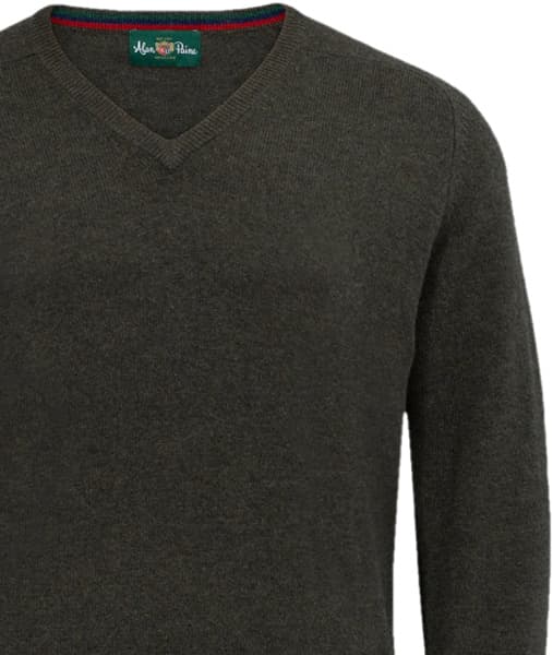 Streetly V-Neck Pullover lampaanvillainen pusero, tummanvihreä, view: 1