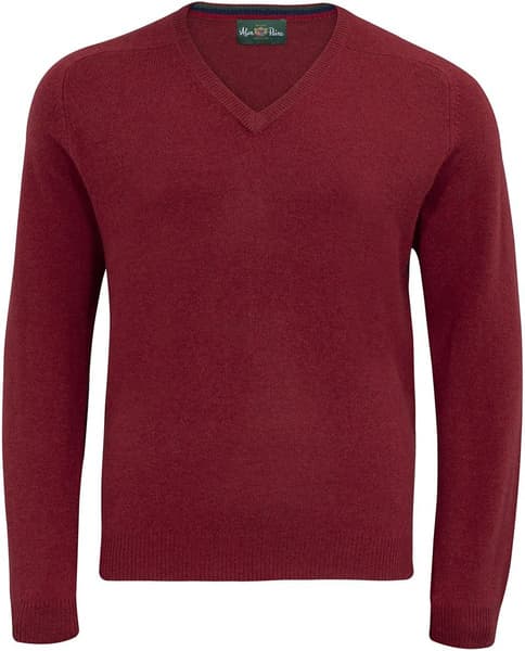 Streetly V-Neck Pullover lampaanvillainen pusero, punainen, view: 0