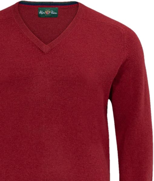 Streetly V-Neck Pullover lampaanvillainen pusero, punainen, view: 1