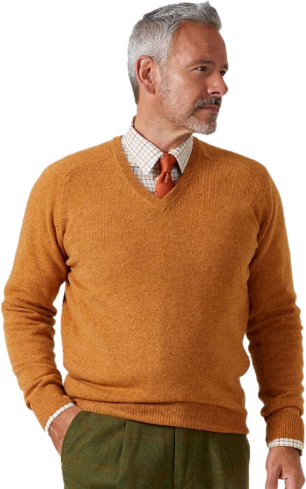 Streetly V-Neck Pullover lampaanvillainen pusero, Grey Mix, view: 1