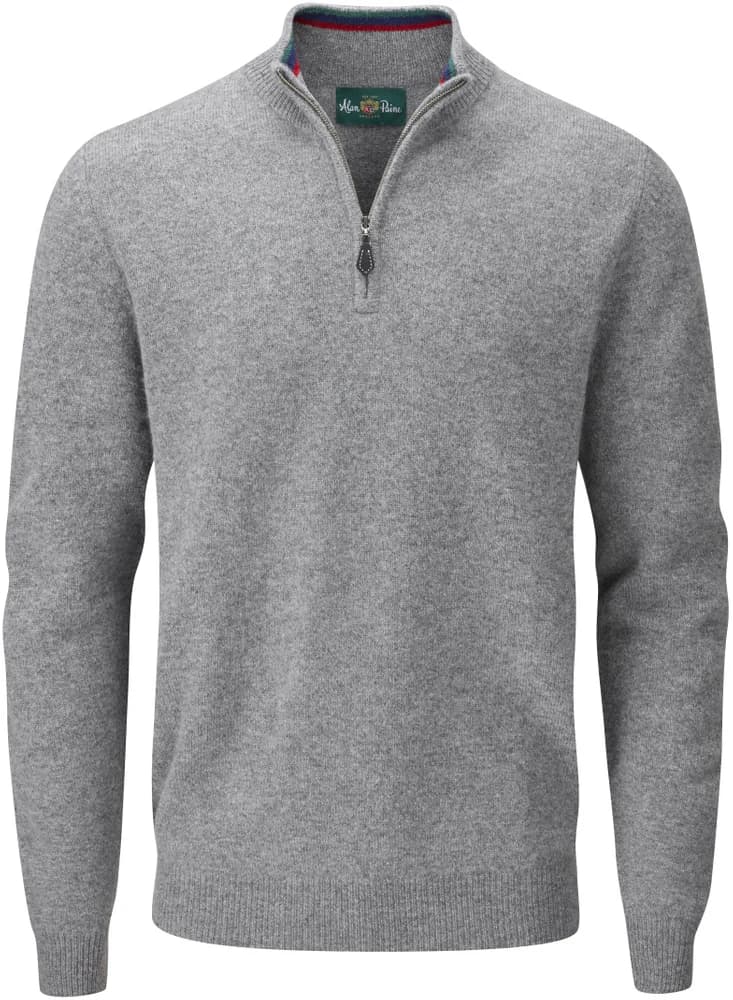 Streetly 1/2 Zip Mock Neck villapaita, Grey Mix, view: 0