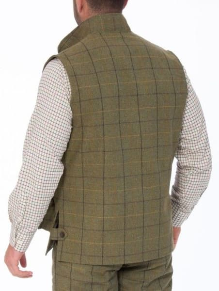 M's Rutland Tweed Waistcoat Dark Moss, view: 2