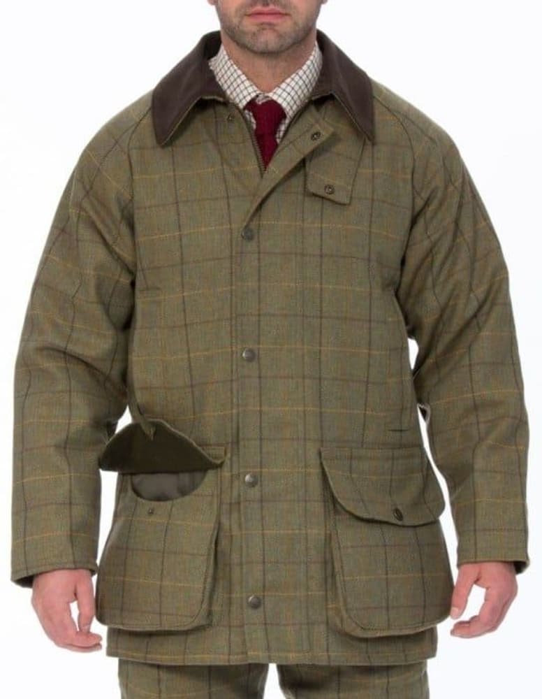 M's Rutland Waterproof Tweed Shooting Coat Dark Moss, view: 0