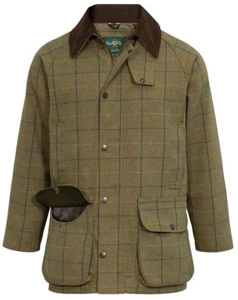 M's Rutland Waterproof Tweed Shooting Coat Dark Moss, view: 2