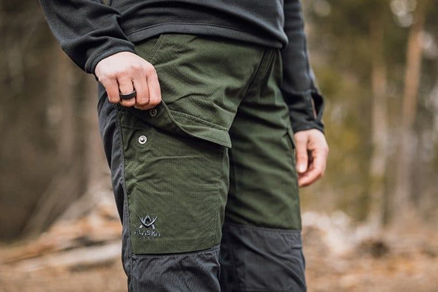 Comfort -miesten housut, vihreä/harmaa, view: 2