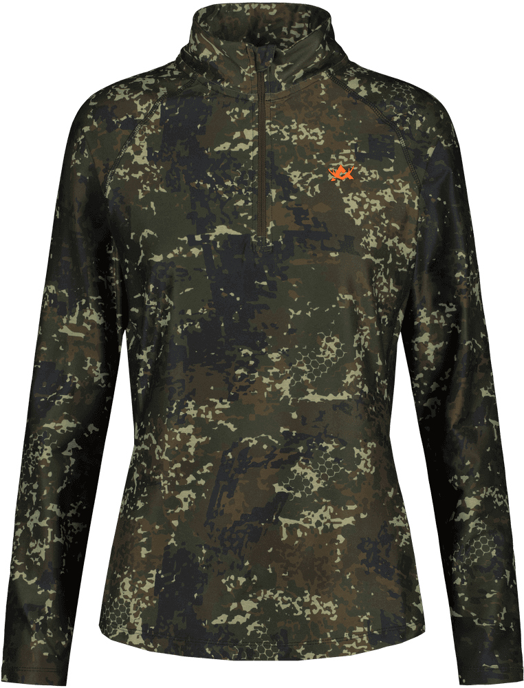 CoolDry Half-Zip Top naisten paita, BlindTech Invisible, view: 0