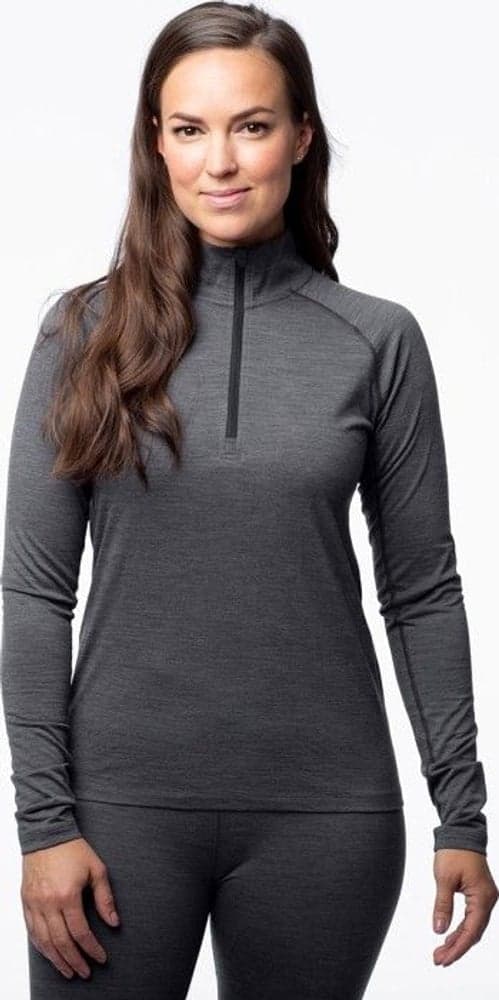 Merino Half-Zip -naisten aluskerrastopaita, harmaa, view: 1