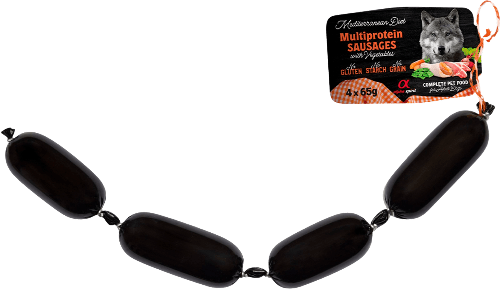 Mediterranean Ham Sausage with Vegs koiran makkarat aikuisille koirille, 4 x 65 g, view: 0