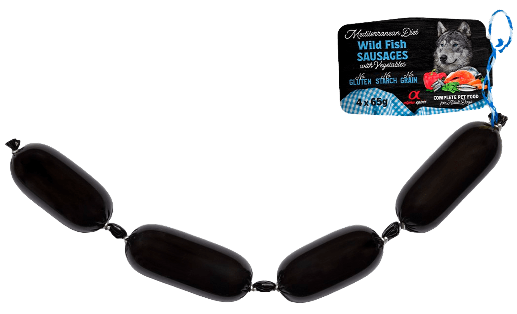 Mediterranean Wild Fish Sausage with Vegs makkarat aikuisille koirille, 4 x 65 g, view: 0