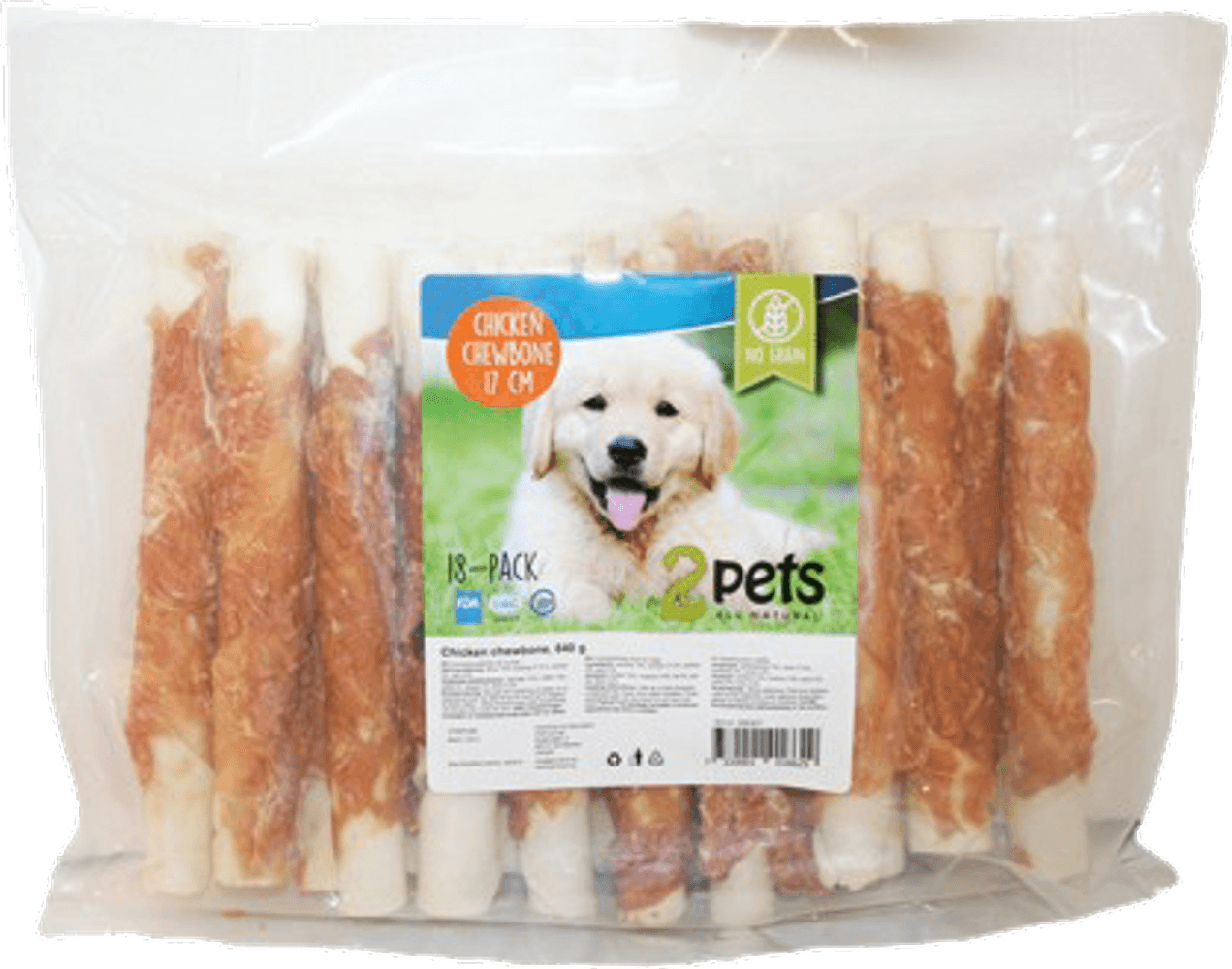 2pets purutikku kanafilee 17 cm 18-pack XL 840 g, view: 0
