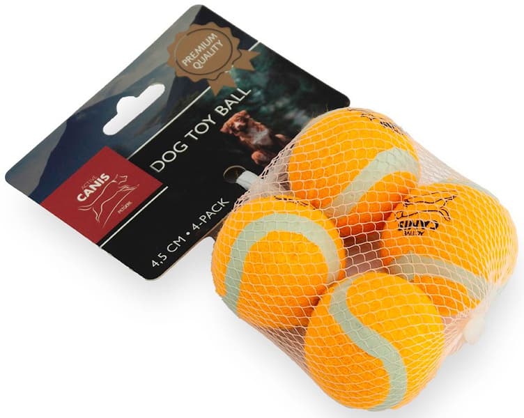 Tennisball 4,5 cm Premium koiran tennispallo, oranssi, 4 kpl, view: 0