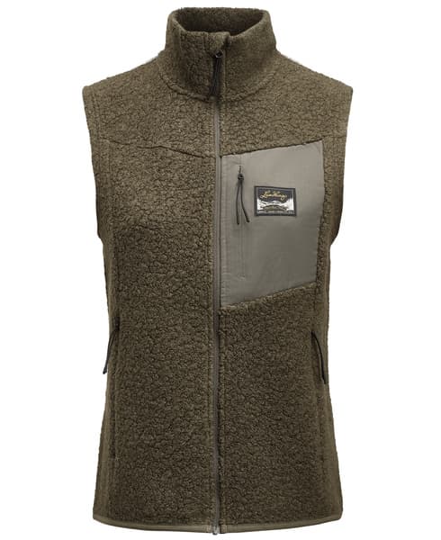 W's Flok Wool Pile Vest Forest Green, view: 0