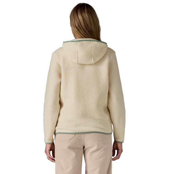 W's Retro Pile Hoody Natural W/Ellwood Green, view: 2