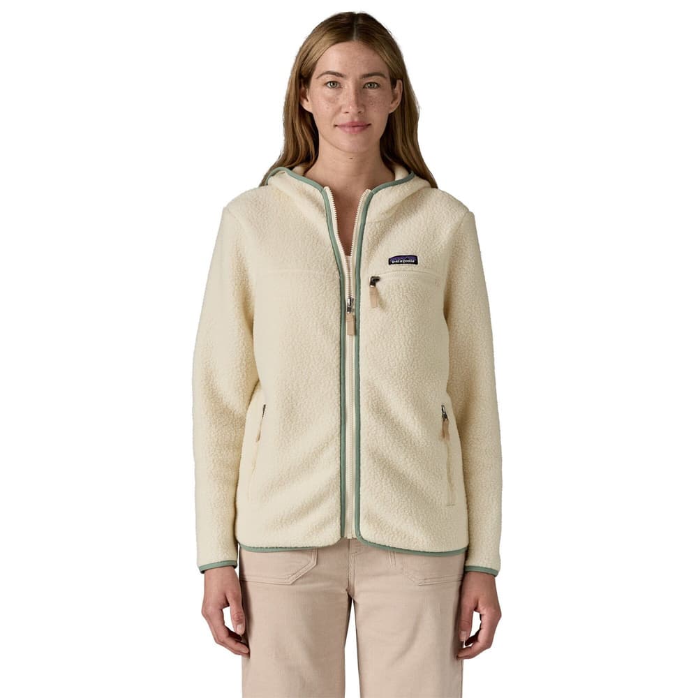 W's Retro Pile Hoody Natural W/Ellwood Green, view: 1
