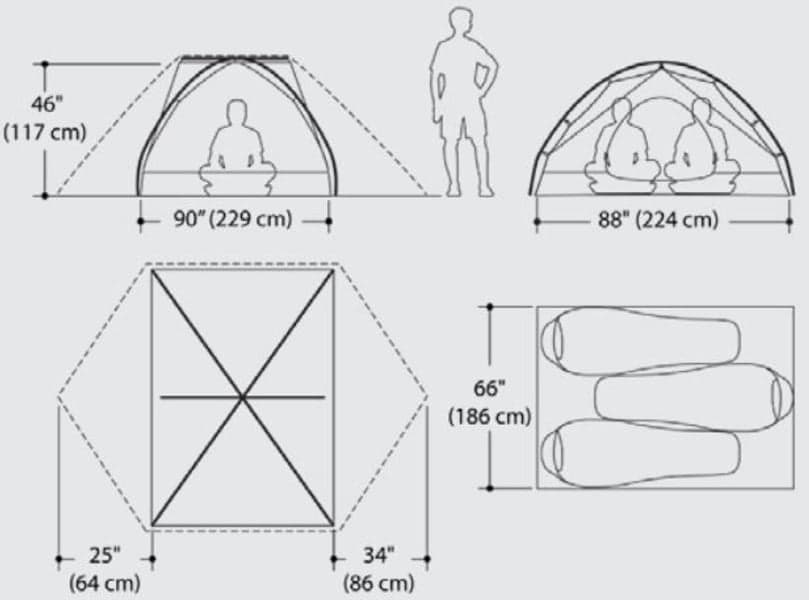 Vapor 3P teltta, vihreä, view: 2