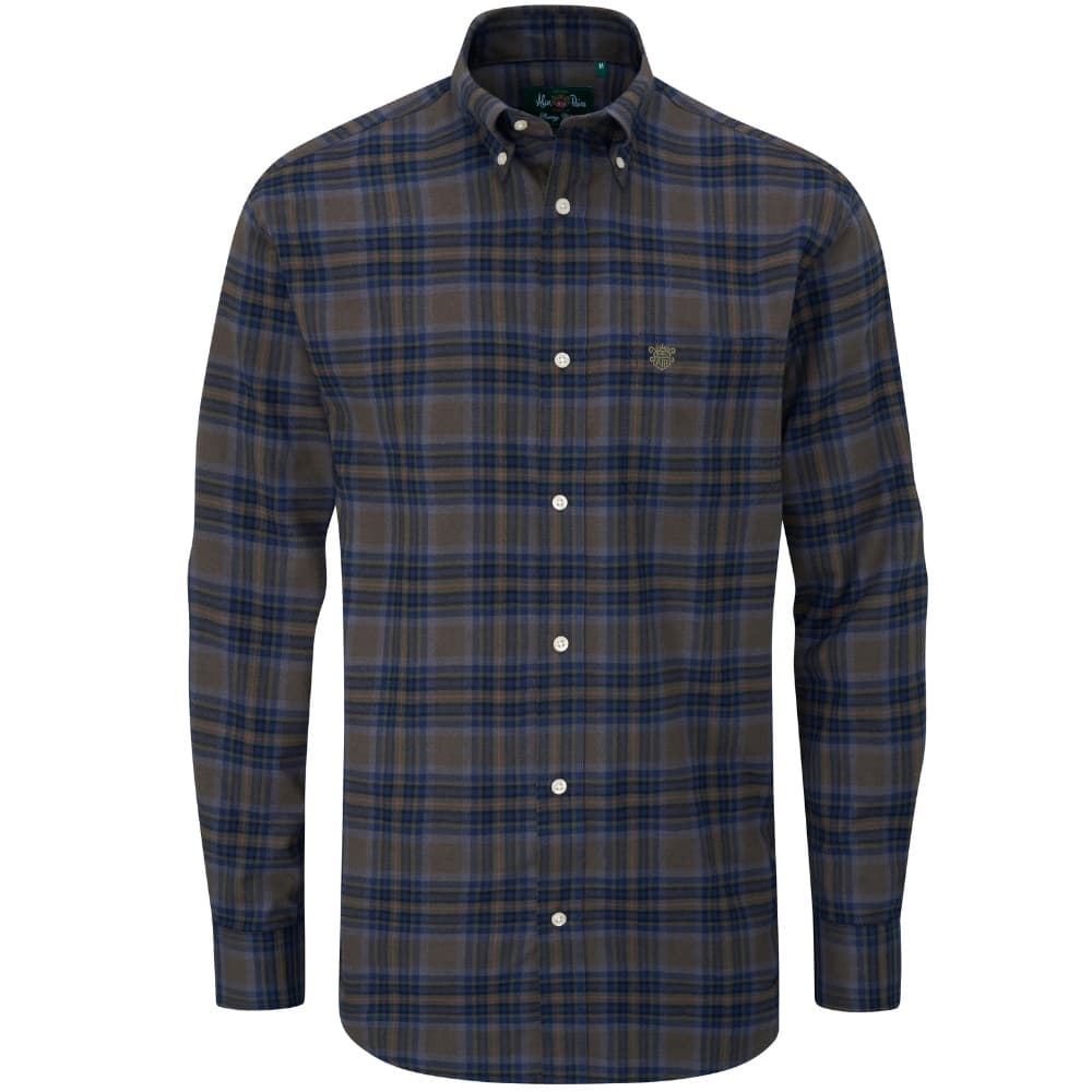 M's Ilkley Flannel Bd Shirt Green/Blue Check, view: 0