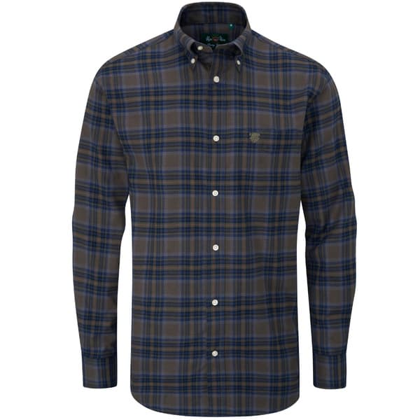 M's Ilkley Flannel Bd Shirt Green/Blue Check, view: 0