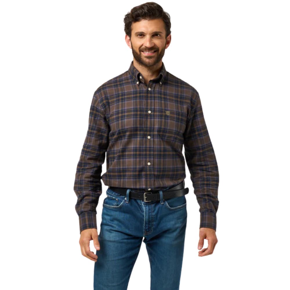 M's Ilkley Flannel Bd Shirt Green/Blue Check, view: 1
