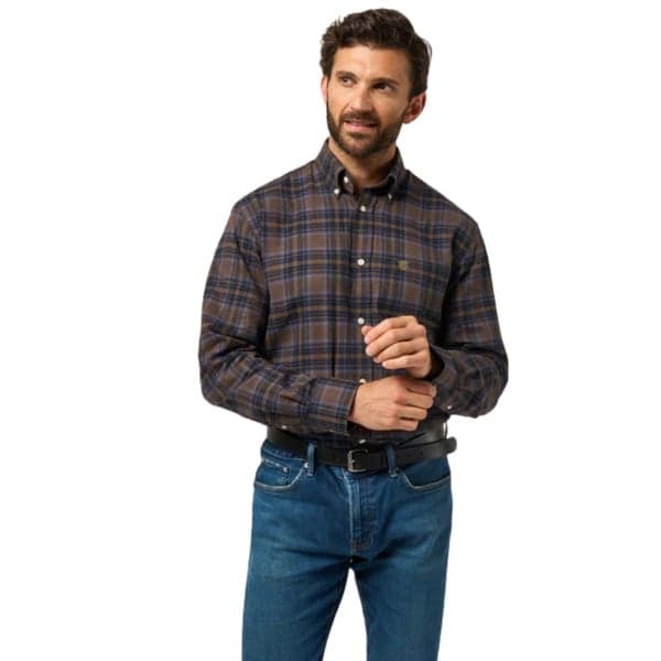 M's Ilkley Flannel Bd Shirt Green/Blue Check, view: 2