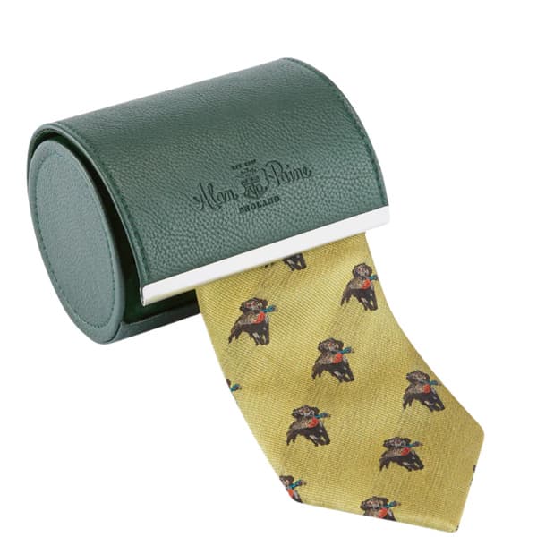 Ripon Silk Tie - Retriever Design Yellow, view: 0