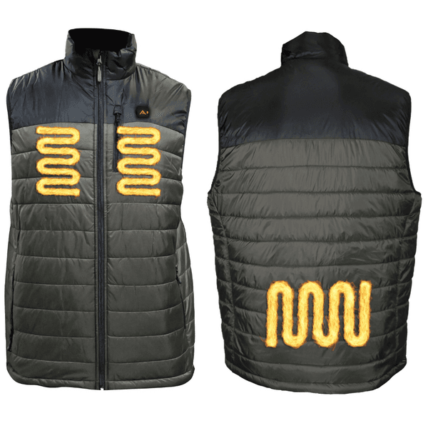 Heat Puff Vest Dunfri Lämpöliivi Miesten sis. Powerbank Harmaanvihreä, view: 2