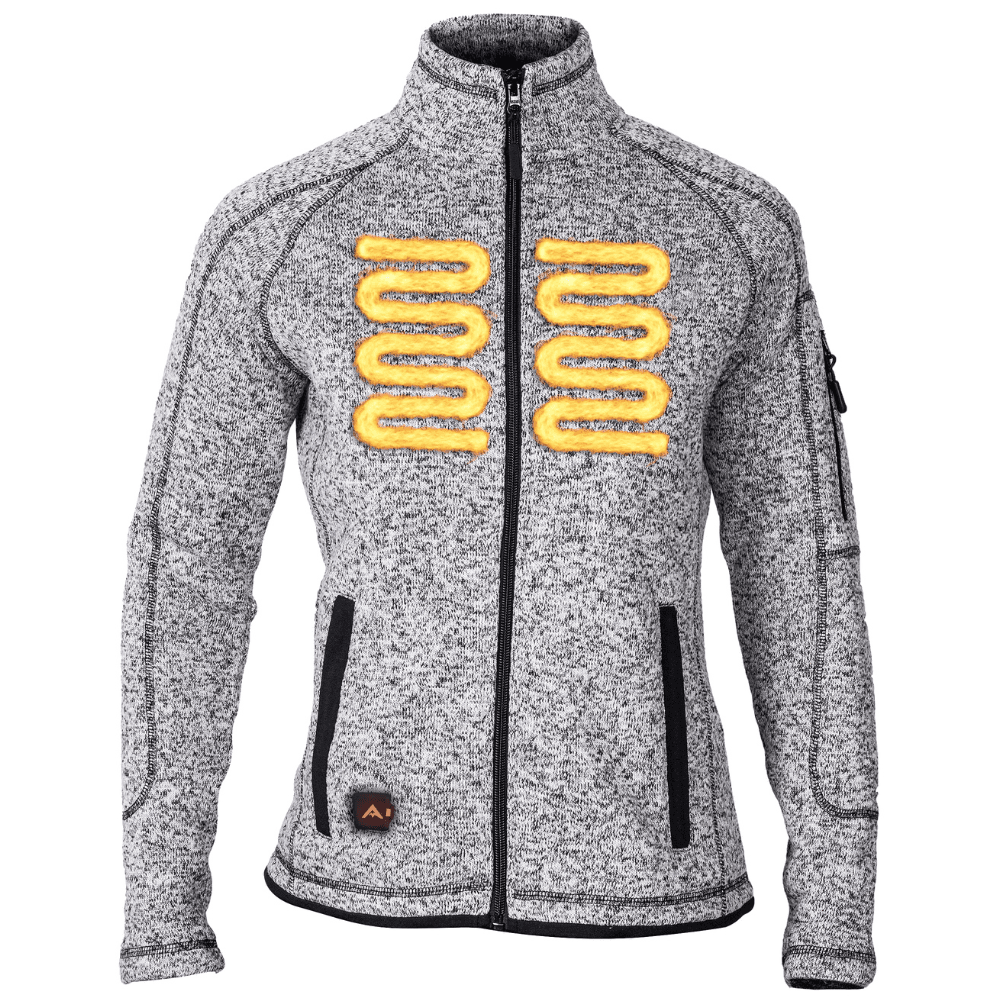 Heat Weaveguard Neulottu Lämpötakki Naisten sis. Powerbank Harmaameleerattu, view: 2