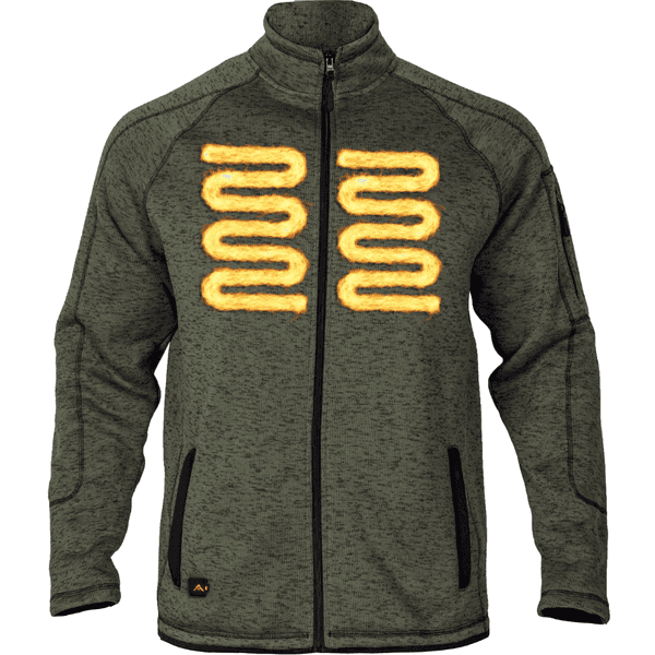 Heat Weaveguard neulottu lämpötakki miesten sis. powerbank, ruskea meleerattu, view: 2