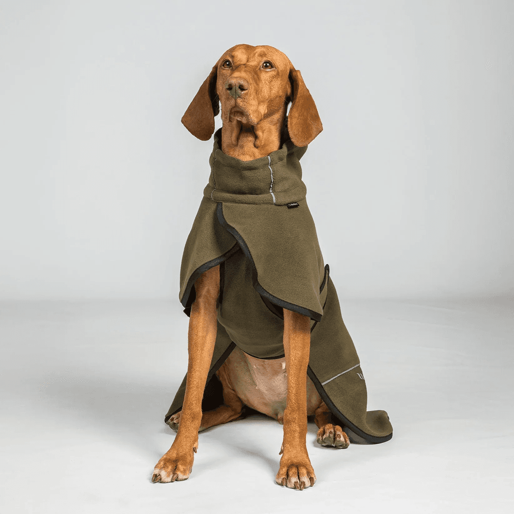 Bay Fleece Coat High Set Tail 40-50 cm Olive, view: 2