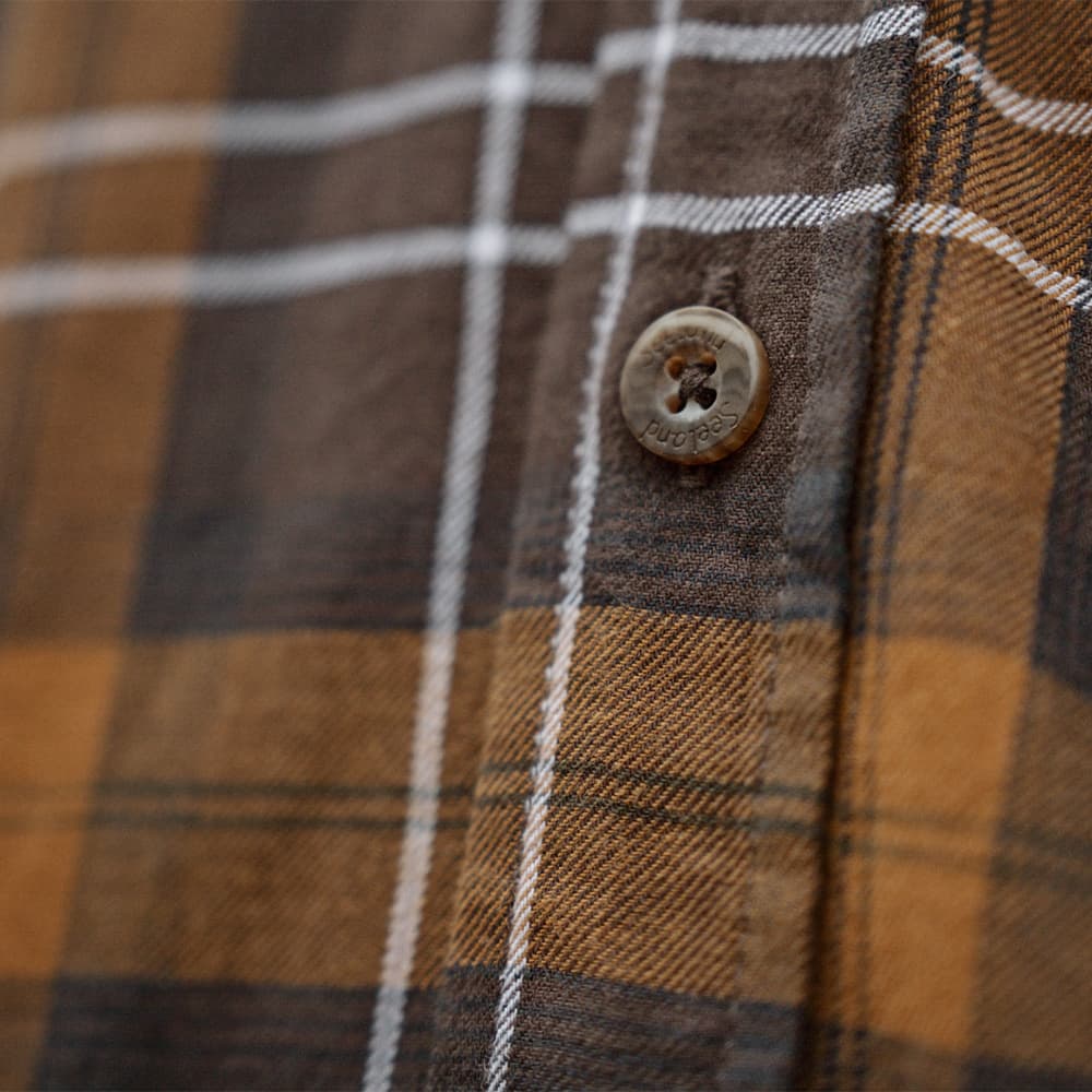 Glen Flanellskjorta Dark Brown/Camel Check, view: 2