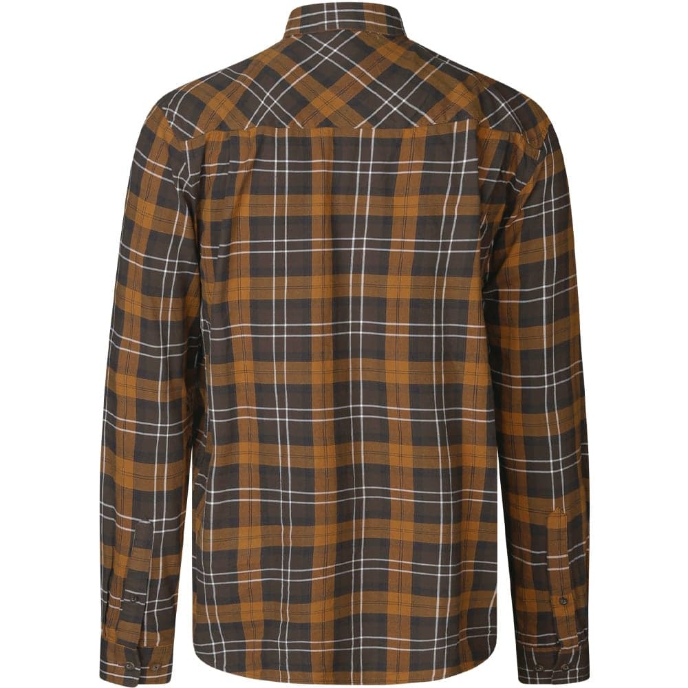 Glen Flanellskjorta Dark Brown/Camel Check, view: 1