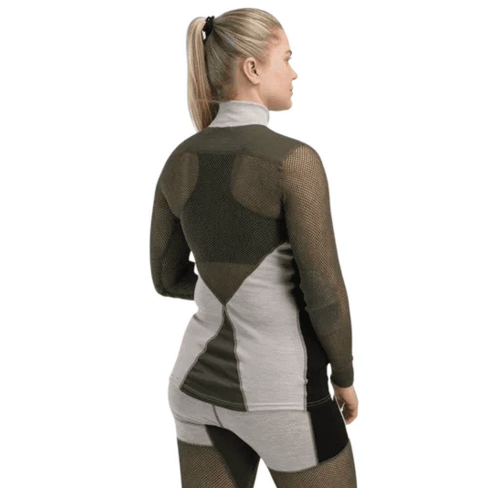 W's Woolnet Hybrid Mockneck Beige Melange/Tarmac/Jet Black, view: 4