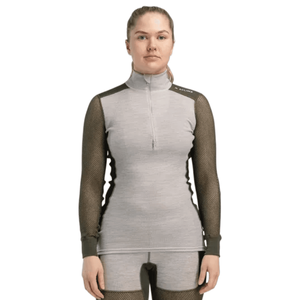 W's Woolnet Hybrid Mockneck Beige Melange/Tarmac/Jet Black, view: 2