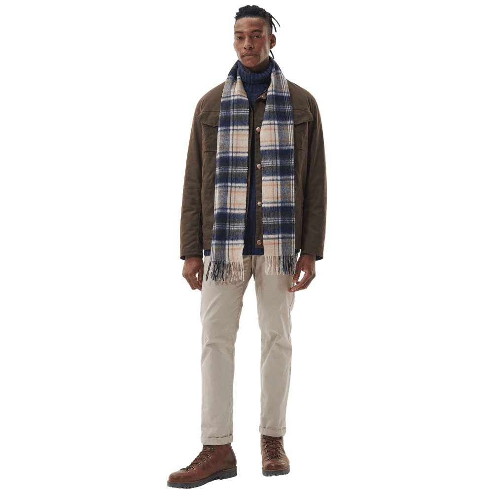 New Check Tartan Scarf Sand Beige Plaid, view: 3