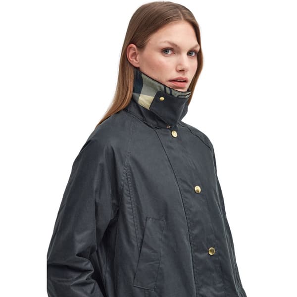 W's Long Beadnell Wax Jacket Sage/Ancient, view: 3