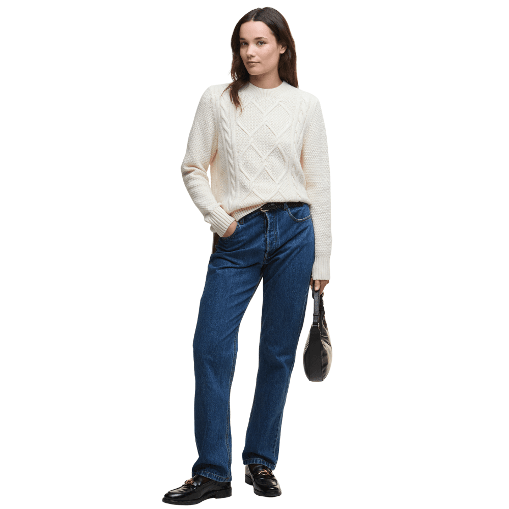 W's Burne Crew Knitted Jumper Ecru, view: 5