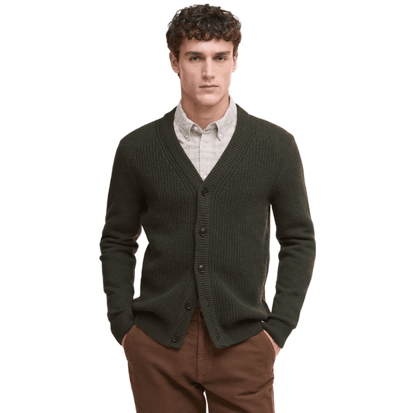 M's Mainland Knitted Cardigan Olive, view: 1