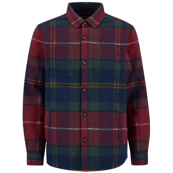 M's Chapter Tailored Check Overshirt Winterberry Tartan, view: 0