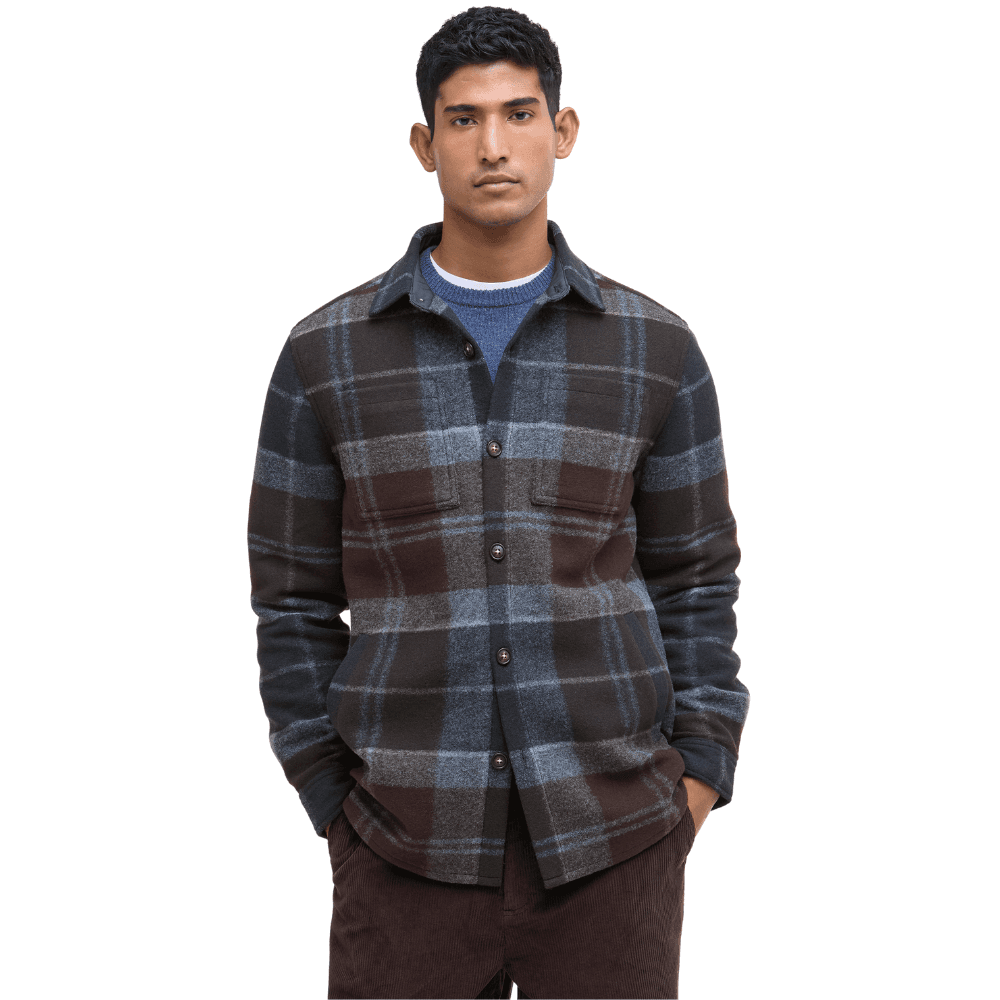 M's Chapter Tailored Check Overshirt Midnight Oak Tartan, view: 1