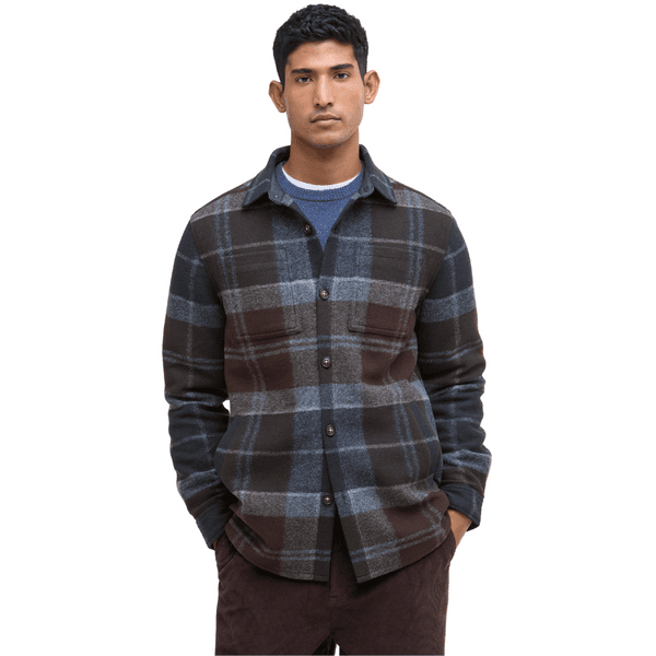 M's Chapter Tailored Check Overshirt Midnight Oak Tartan, view: 1