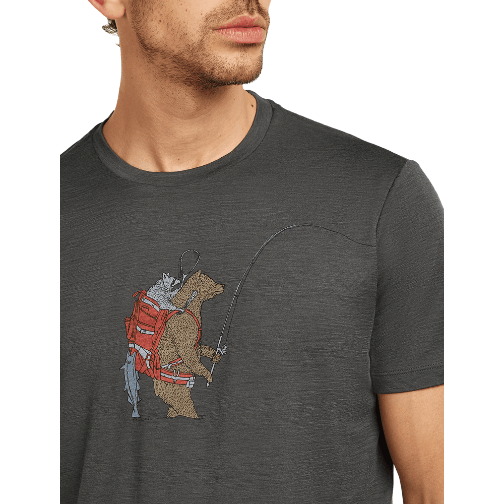M's Merino 150 Tech Lite Ss Tee Bear Catch Obsidian Bear Catch Flagstone Obsidian, view: 3