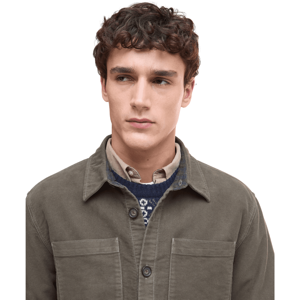 M's Regular Moleskin Overshirt Dark Olive, view: 1