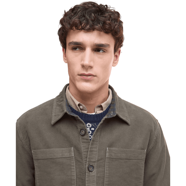 M's Regular Moleskin Overshirt Dark Olive, view: 1