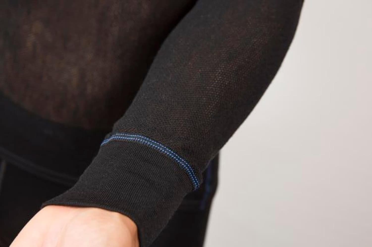 Wool Thermo Light Zip-polo 3/4 Black, view: 4