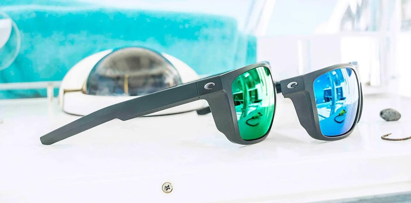 Ferg XL Green Mirror Matte Black Blue Mirror, view: 2