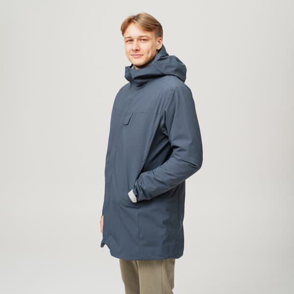 Heated Oslo Coat Mens Navy, view: 3