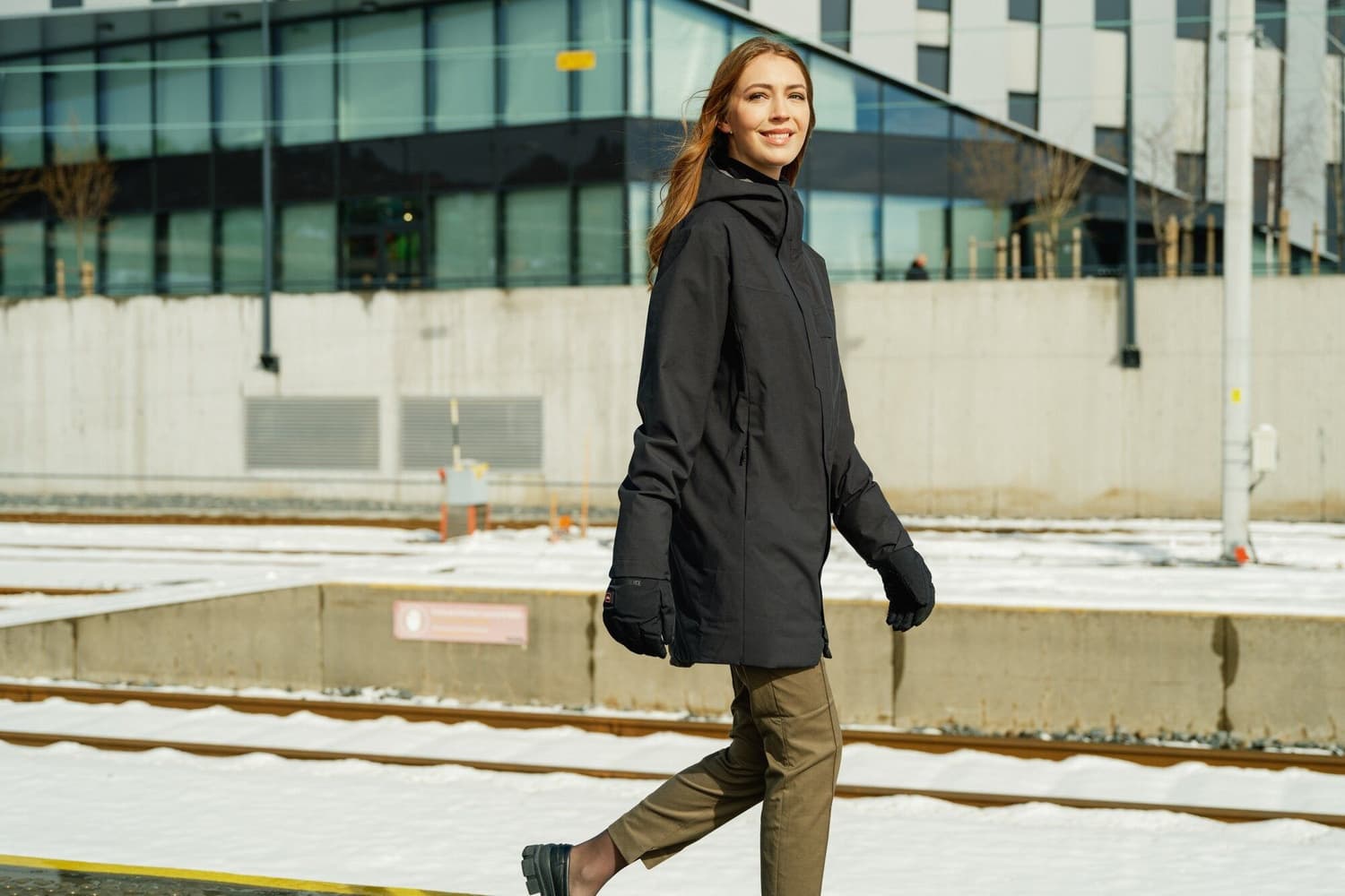 Heated Oslo Coat Womens Navy, view: 19