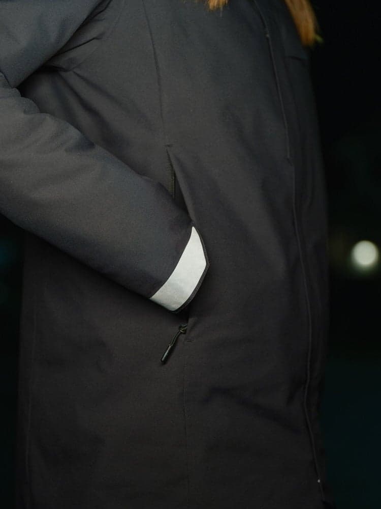 Heated Oslo Coat Womens Navy, view: 14