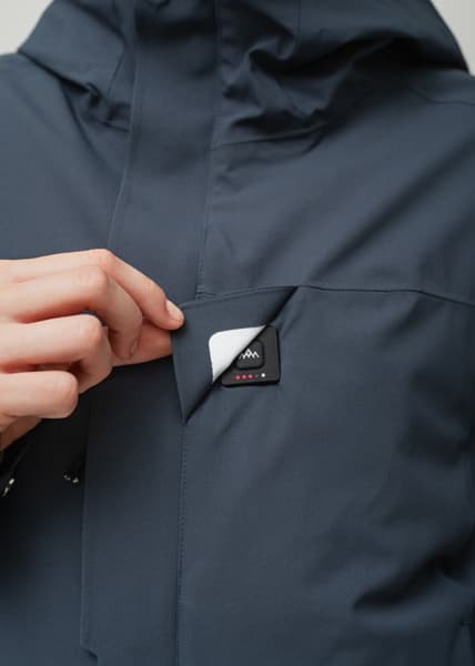 Heated Oslo Coat Womens Navy, view: 10