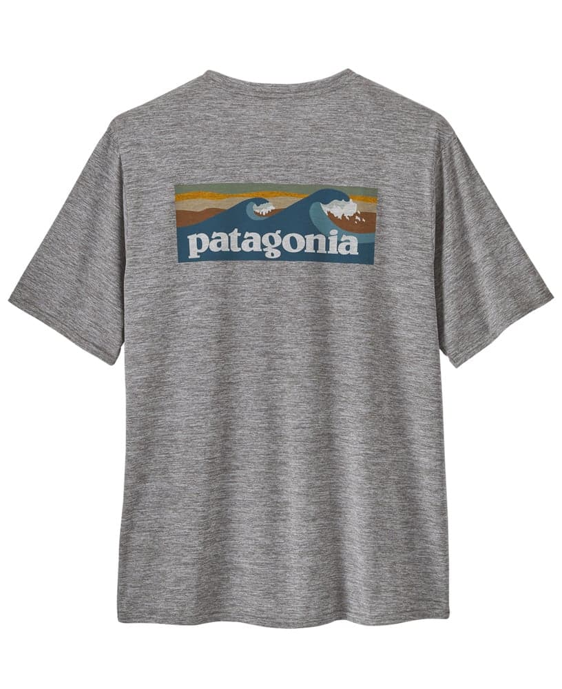 M's Cap Cool Daily Graphic Shirt - Waters Boardshort Logo Abalone Blue: Feather Grey, view: 1